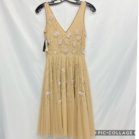 Adrianna Papell beaded floral bloom midi dress - Picture 8 of 15